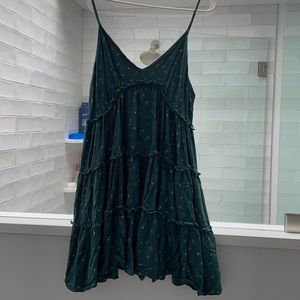 american eagle green babydoll tier dress